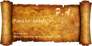 Panitz Artúr névjegykártya